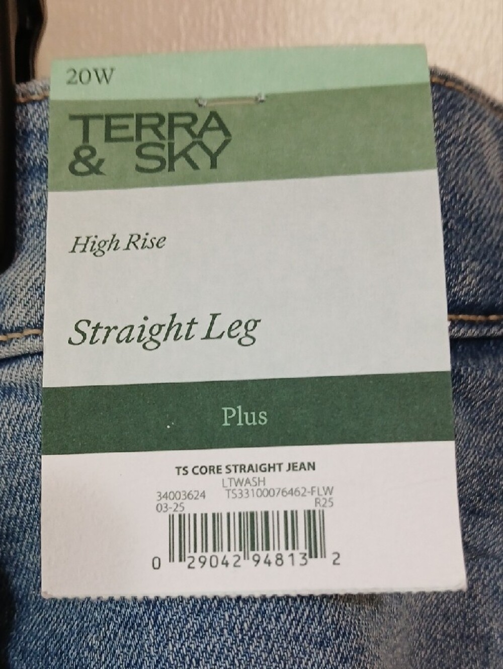 Terra & Sky 20W Light Blue Straight Leg Women's Jeans - Picture 2 of 14